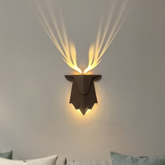 🦌「Światło z lasu」Lampa ścienna z poroża jelenia｜Rozświetl delikatny kącik swojego domu