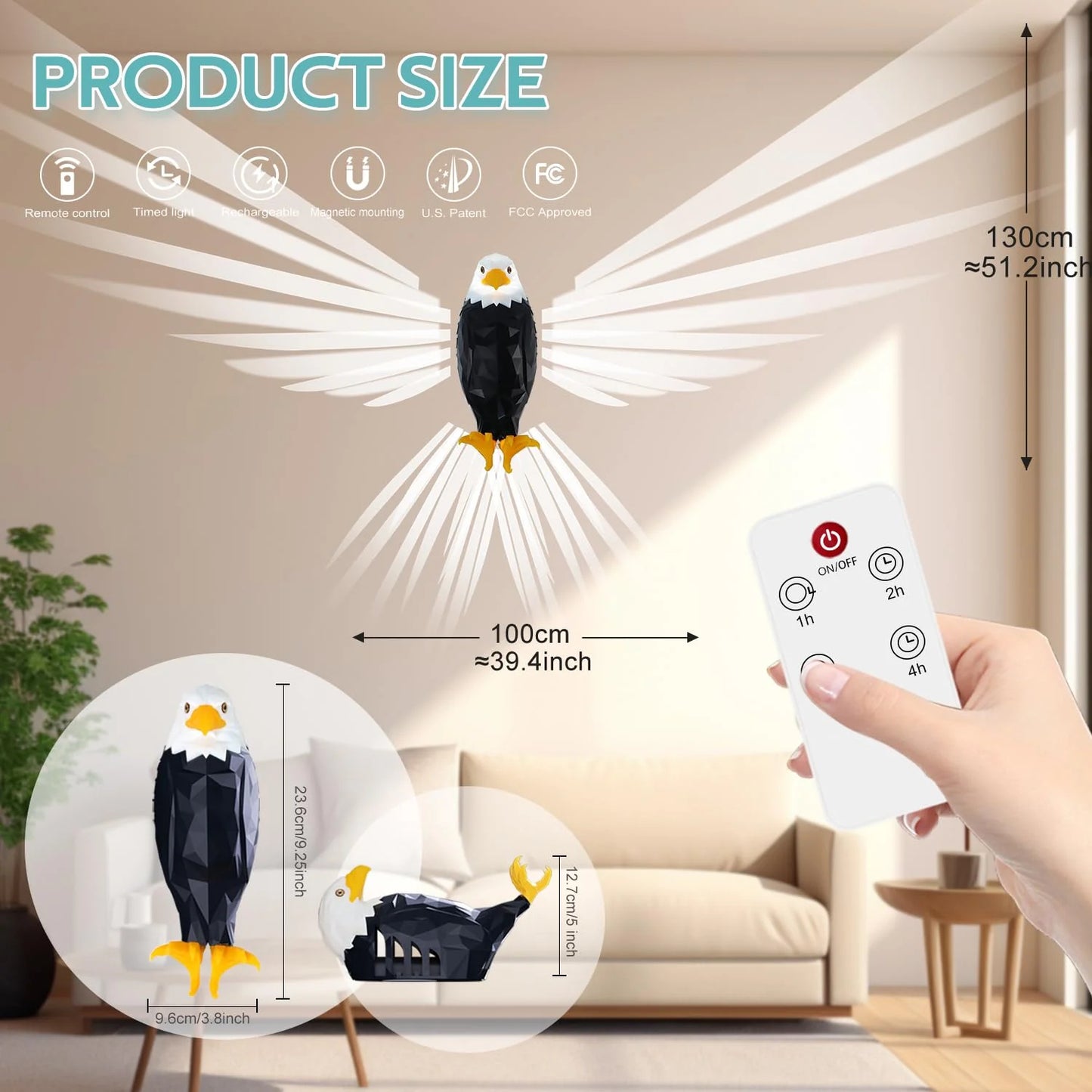 🦅3D Orła Atmosfera Kinkiet🦅