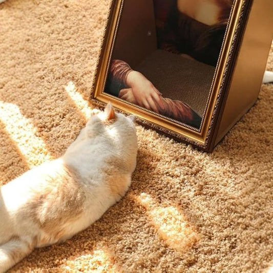 🐈️Mona Lisa Obraz Olejny Rama Łóżko dla kota