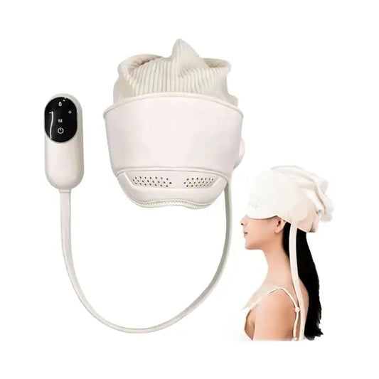 Inteligentny masażer głowy z poduszką powietrzną i urządzenie do gorącego kompresu na oczy